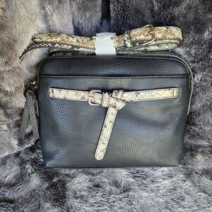 Market & Spruce Odessa Dome Crossbody Bag with Belt Detail – Black – NWT